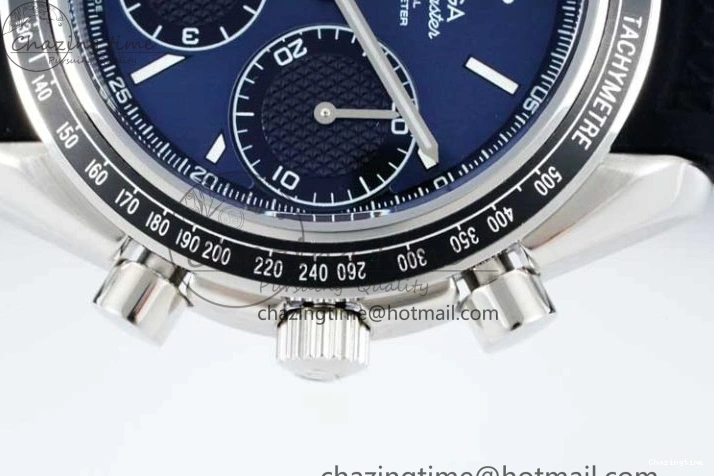 0601 SportInspired Speedmaster Racing Master SS HKF Best Edition Blue Black Dial on Black Rubber Strap A 7817